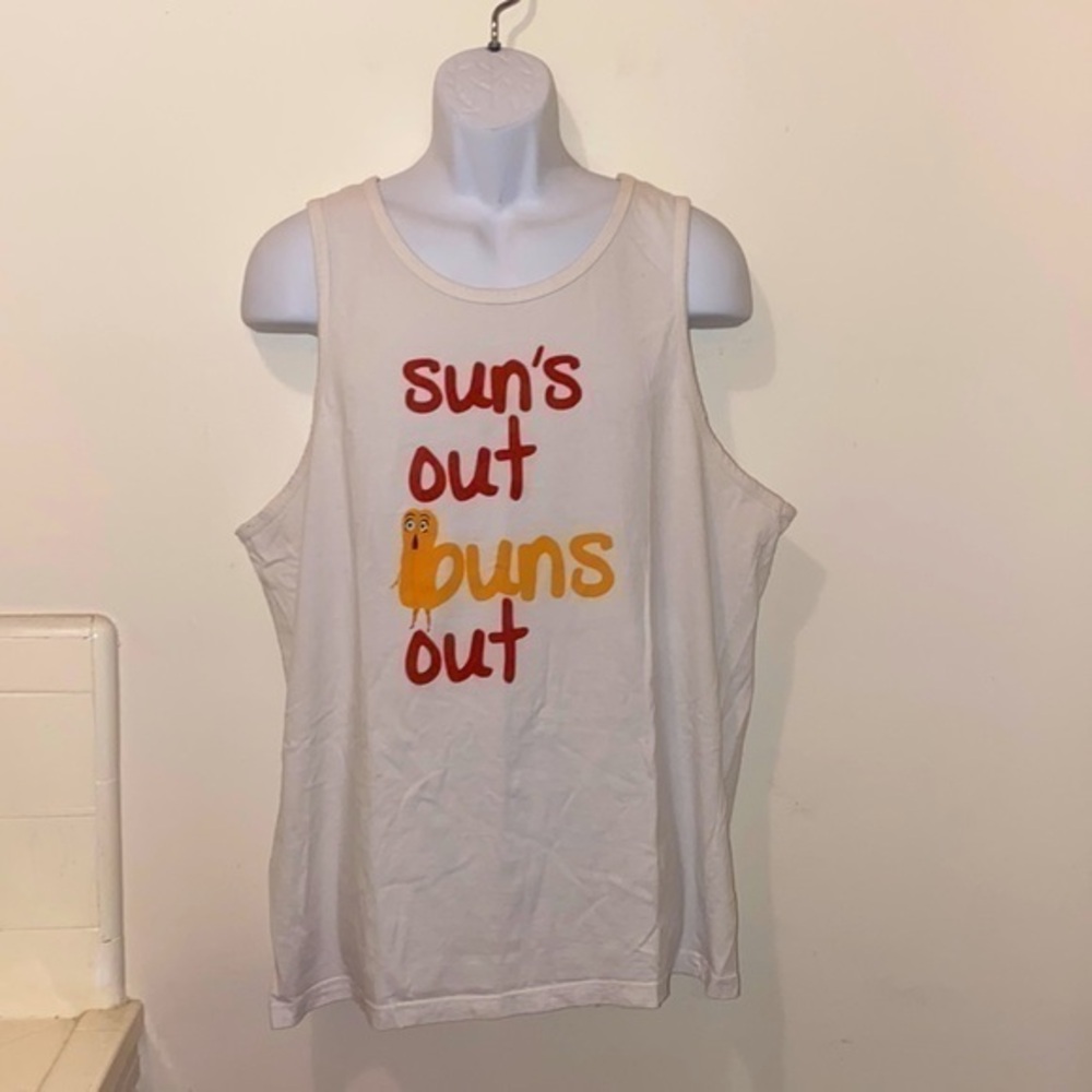 Extremely Rare Unisex 2016 Sausage Party “Sun’s Out Buns Out” Tank Top